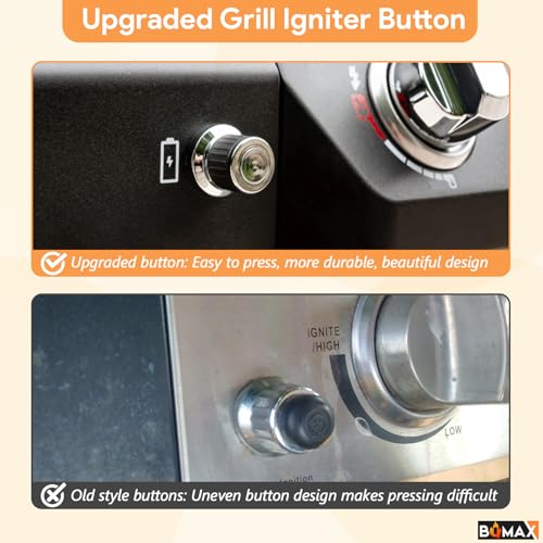 BQMAX 2 Outlets Grill Igniter for Nexgrill 2 Burner 720-0864R 720-0864RA | 2-Outlets AA Push-Button Switch Igniter for Nexgrill 720-0864BL 720-0864BA, Grill Igniter for Nexgrill Igniter Replacement - size: 1.16"×3"(2-Outlets)