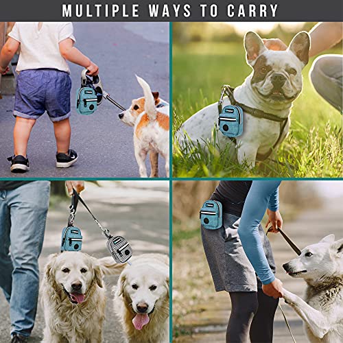 PetAmi Dog Poop Bag Holder for Leash, Waste Bag Dispenser Pet Pouch, Blue - color: Sea Blue