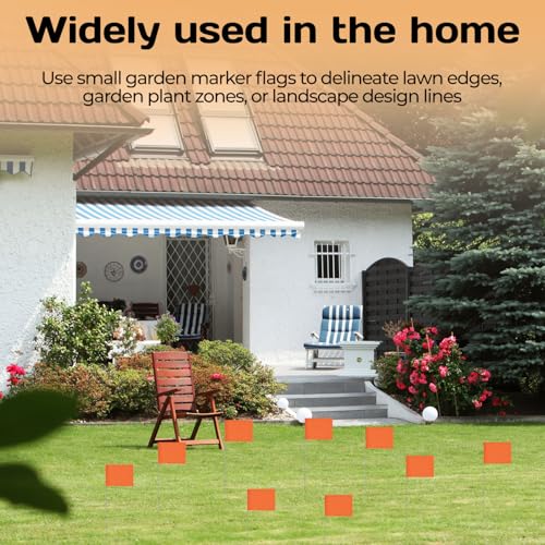 20Pack White Marking Flags,Writable | 15x4x5 Inch,PVC Small Lawn Marking Flags,Yard Flags for Garden Survey Irrigation Yard Marking and Dog Training (White 20Pcs) - color: White 20Pcs