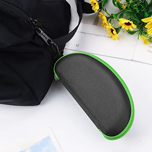 3pcs Zipper Hard Shell Sunglasses Case and Eyeglasses Case Portable Travel Glasses Case with Plastic Hook - color: Green