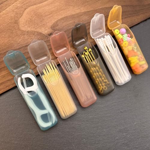 Portable Storage Box Set, Travel Capsule Medicine Case, Toothpick and Floss Holder, Mini Organizer for Cosmetics Jewelry Small Parts