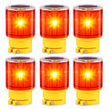 Solar Strobe Warning Light: 360 Degree Super Bright LED Flashing Light Wireless Install Automatically Turn On/Off Waterproof for Construction, Traffic, Dock, Marine, Crane Tower, Factory (Red-6PCS) - color: Red-6PCS