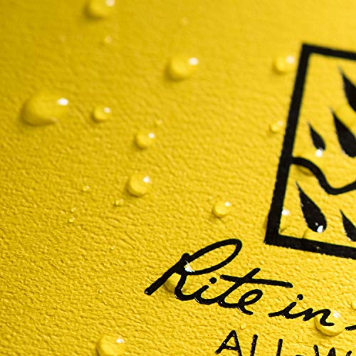 Rite in the Rain Weatherproof Hard Cover Sketchbook Notebook, 4.75" x 7.5", Yellow Cover, Blank Pattern (No. 330F) - color: Yellow, style: Traditional