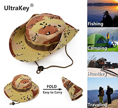 Outdoor Wide Brim Sun Protect Hat, Classic US Combat Army Style Bush Jungle Sun Cap for Fishing Hunting Camping - color: Paw Print Camouflage