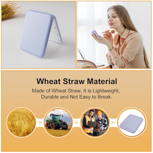 Kintion Pocket Mirror, 1X/3X Wheat Straw Material Compact Mirror(Purple) - color: Wheat Straw Purple