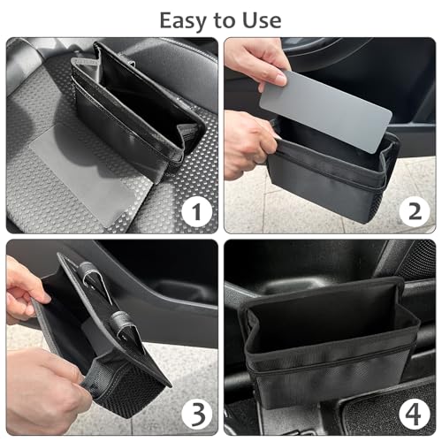 Accmor Collapsible Car Trash Can, Vehicle Garbage Organizer Holder Bin with One Roll Trash Bag, Waterproof Hanging Mini Auto Dustbin Accessories Storage Container for Vans, SUVs - color: Black/Gray