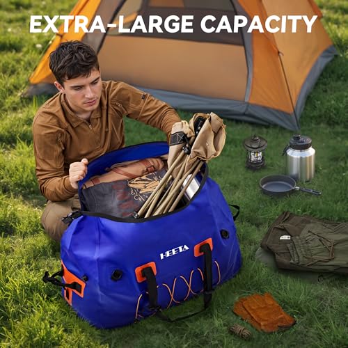 HEETA Waterproof Duffel Bag Travel Motorcycle Dry Bag Backpack 60L/80L/110L - color: Navy Blue, size: 60L
