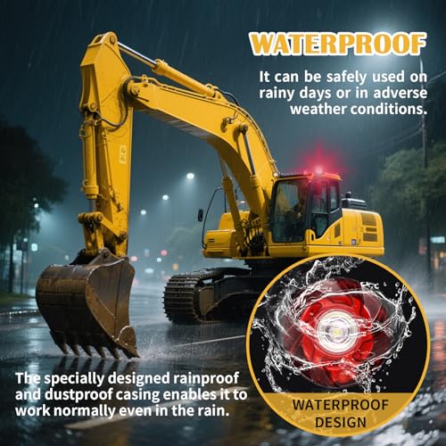 Tumecos Emergency Flare Alert LED Flare Beacon Auto Roadside Safety Warning Signal Caution Light Strobe Light with Magnetic Base for Vehicle (Red 4) - color: Red 2