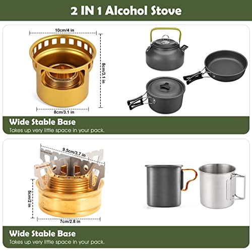 Portable 2 In 1 Mini Alcohol Stove Burner For Camping With Cross Stand - color: Gold