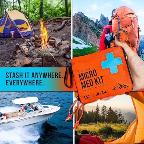 EVERLIT Mini First Aid Kit [3-Pack], Ultralight Compact Water-Resistant Hiker Medical Kit, Bulk First Aid Kit, Pack-Efficient for Camping, Hiking, Ourdoor Adventure, Travel, Pack of 3