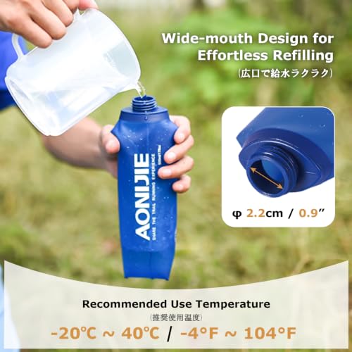 YAPJEB Soft Flask Collapsible Water Bottles, TPU Soft Water Bottle Folding Flask for Hydration Pack, BPA Free Folding Water Bottle Ideal for Cycling - color: 500ml/16.9oz - 2 Pack with Straws