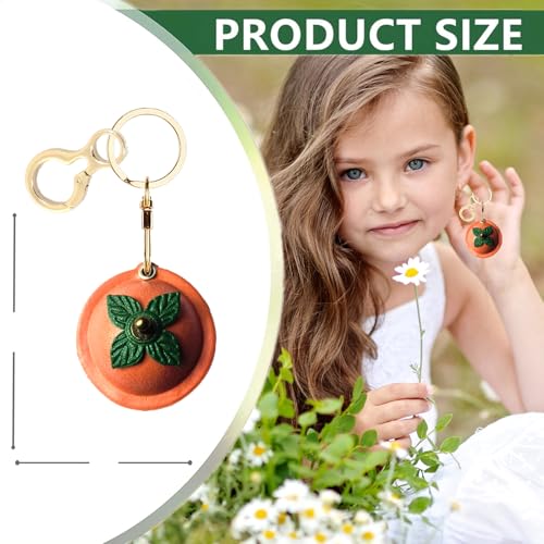 Leather Keychain holder Protective Case Compatible with Apple AirTag - color: Orange a