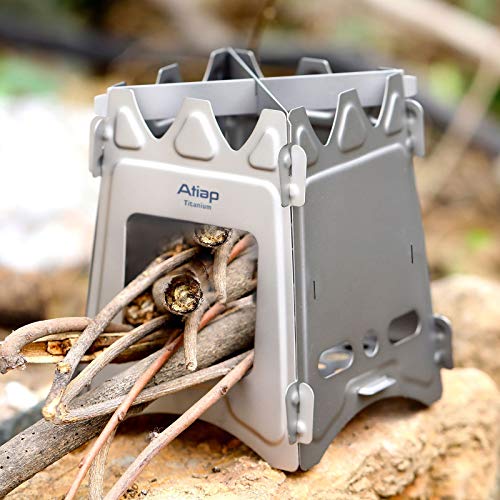 Ultralight Titanium Wood Burning Stove Outdoor Camping Multi-Fuels Alcohol Stove BBQ Stove WS009ST-Ti (Multifunctional Wood Burning Stove) - style: Multifunctional wood stove
