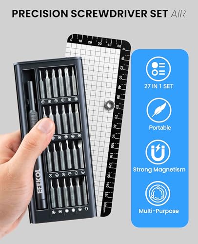efekol Small Precision Screwdriver Set - Electronics Repair Tiny Tool Kit [Super Durable],for Ring Doorbell, Laptop, Switch, PS5, Xbox, Macbook, iPhone, Watch, Glasses,Fathers Day Dad Gifts for Men - style: 27 IN 1 Set
