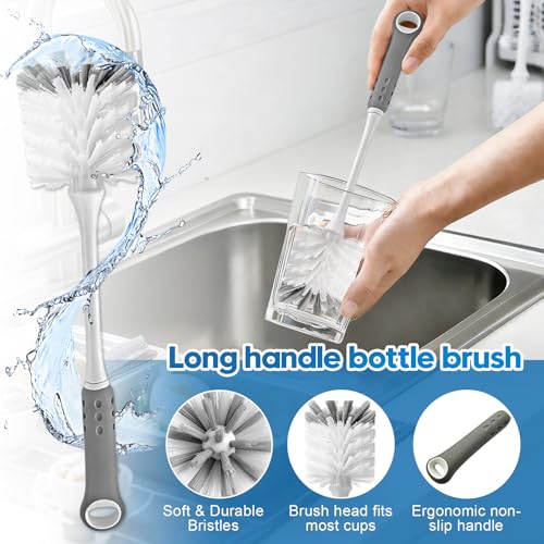 Bottle Brush Cleaner Set for Bottles, Cups and Straws Cleaning, 14 Pack
