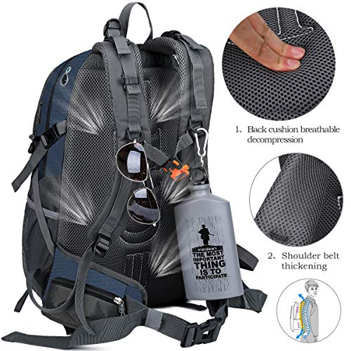 FENGDONG 40L Waterproof Lightweight Outdoor Daypack Hiking,Camping,Travel Backpack for Men Women Blue - color: A1-blue