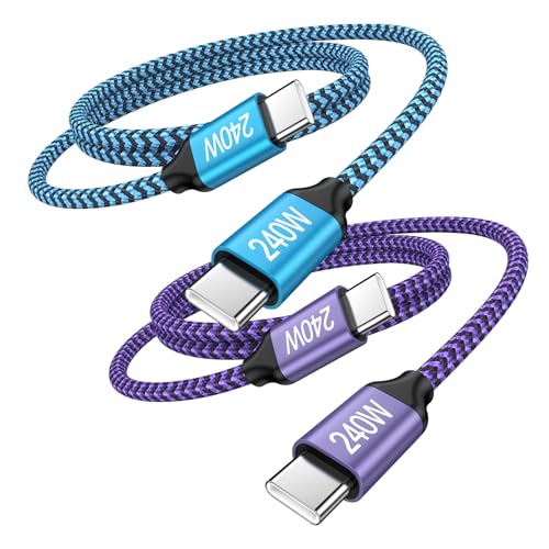 Samsung Charger Super Fast Charging 240W Type C Charger Cord 2Pack 3FT | Braided USB C to USB C Android Charger Cable for Samsung Galaxy S26 Ultra/S25/S24/S23/S22/S21/S20/iPhone 17 Pro Max/17/16/15