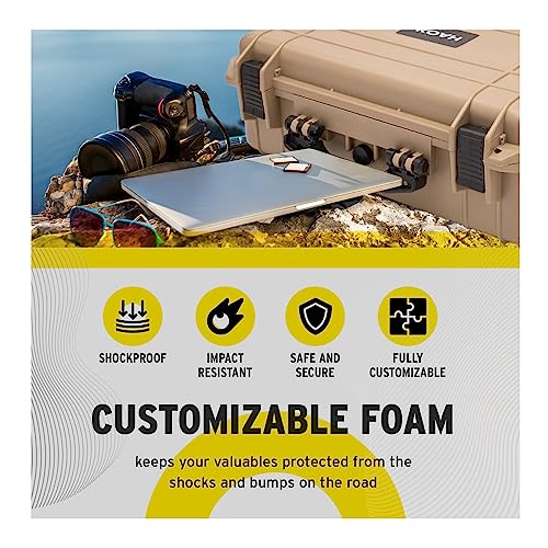 Weatherproof Hard Case 18 x 14 x 7 Inch | Customizable foam