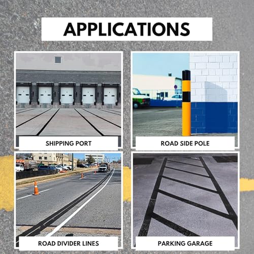 DuraMark RPT-750 Reflective Pavement Marking Tape, Black, 2 in x 108 ft | Permanent rubber base bonds to asphalt and concrete; glass-bead reflectivity improves low-light visibility. - color: Black, size: 2 Inch x 108 Ft
