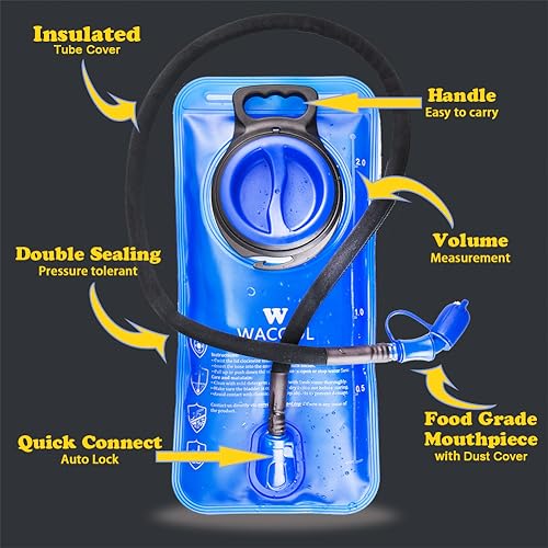 WACOOL 2.5 Liter BPA Free PEVA Hydration Pack Bladder Leak-Proof Water Reservoir (Hydration Bladder with Cleaning Kit)