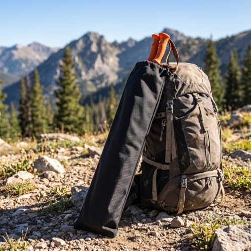 LIOOBO Tent Pole Bag: Trekking Poles Carrying Bag Replacement Case for Walking Stick, Portable Long Storage Pouch for Camping Hiking Party Tent 3pcs - size: 60.00X13.00CM