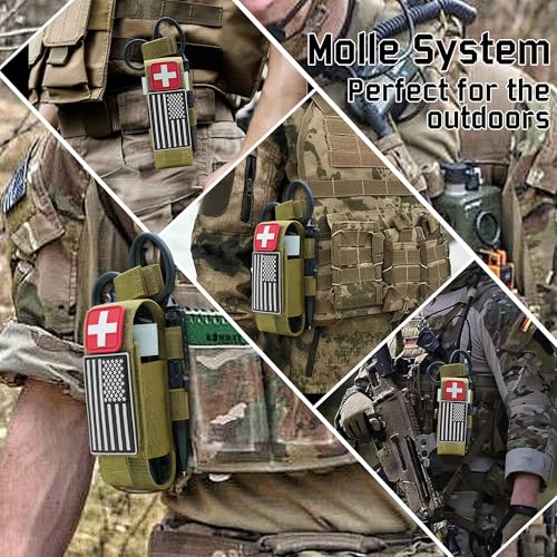 Upgrade Laser Cut 1000D Molle Torniquet Pouch, Tactical Medical Tourniquet Pouch Holster - color: 2PCS-TAN