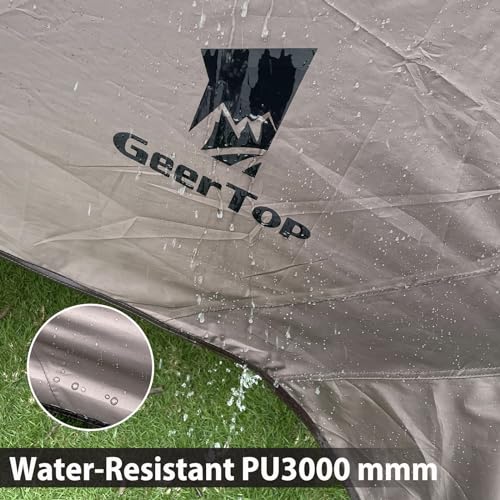 GEERTOP 17 x 10 ft Camping Tarp, Waterproof Rain Fly - color: Pine Cone Brown