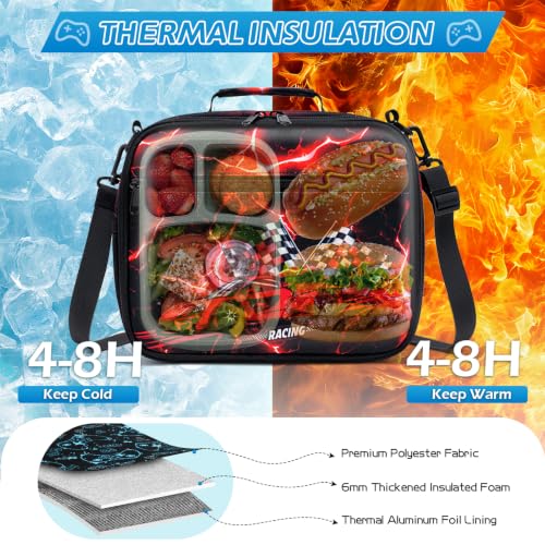 DIGOBAY Insulated Lunch Box for Kids Boys Waterproof Leakproof Lunch Bag - color: CAR
