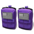 2 Pack Tactical Molle Pouches Small Molle Utility Pouch Small Tactical Accessory Bag Belt Pouches Vest Pouch Compact Water-Resistant EDC Pouch with Flag Patch - color: Purple