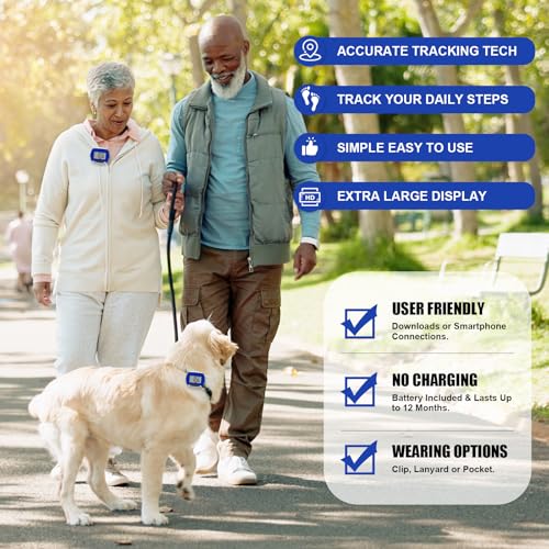Weewooday Pedometer for Walking Steps and Miles Simple Pedometer Clip on with Large Digital Display Portable LCD Step Counter Bulk Gift for Women Men Adults - color: Blue
