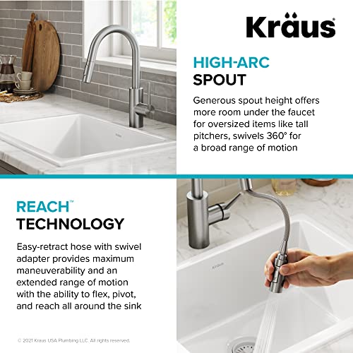 KRAUS Spot Free Stainless Steel Pull Down Kitchen Faucet KPF-2620SFS - color: Spot-Free Stainless Steel, style: Pull Down Faucet