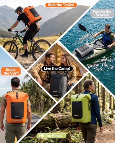 Gonex Waterproof Ultralight TPU Backpack 55L Roll Top Dry Bag, Kayaking - color: Black, size: 55L