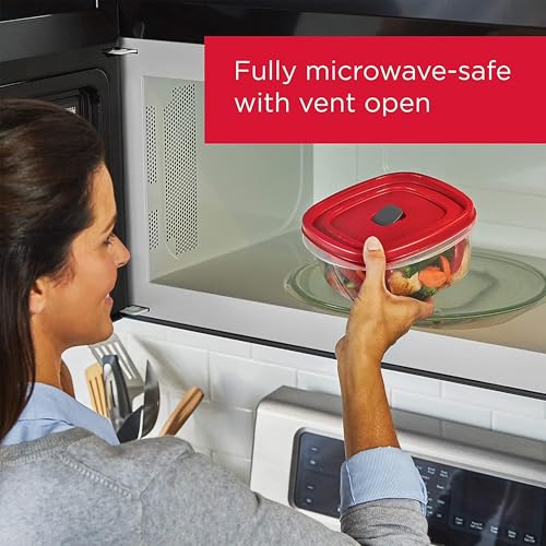 Rubbermaid 42-Piece Food Storage Containers with Lids | Clear Plastic Stackable Kitchen Organization with Microwave Vented Snapping Cover - size: 42-Piece