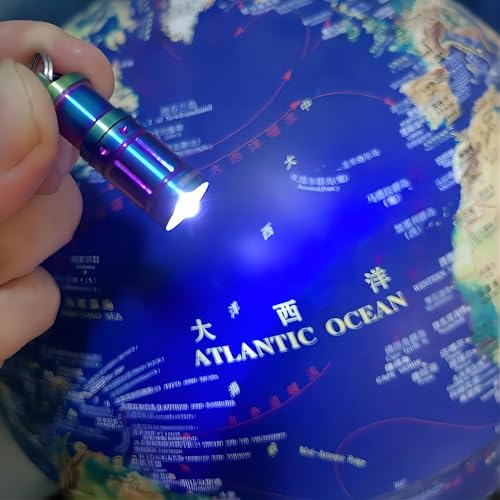 e1 Smallest Keychain Flashlight Tiny Micro Mini Key Ring Light Bright Long Lifetime Waterproof for Everyday EDC Emergency Dog Walking Sleeping Reading Nice Gift (Colorful Stainless Steel) - color: Color steel