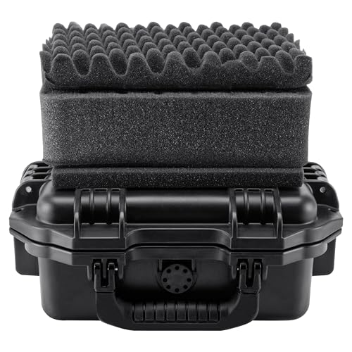 Eylar 11.8" Intact Premium Series Small Hard Case, IP67 Waterproof Dustproof Crushproof, TSA Approved, Customizable Pluck Foam, Protective Carrying Case for Cameras, Drones, Pistols, Gear (Black)