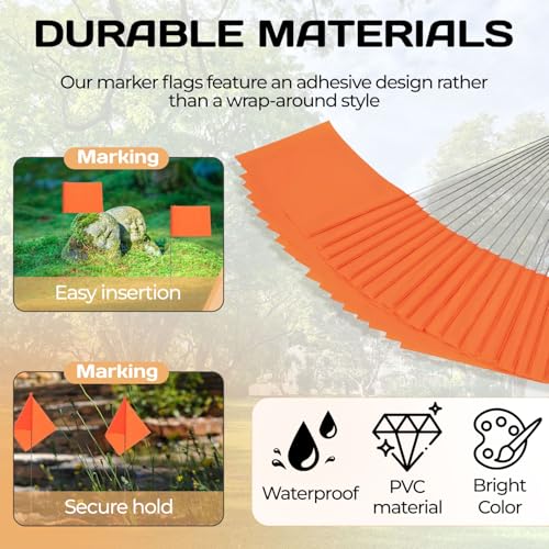 20Pack White Marking Flags,Writable | 15x4x5 Inch,PVC Small Lawn Marking Flags,Yard Flags for Garden Survey Irrigation Yard Marking and Dog Training (White 20Pcs) - color: White 20Pcs