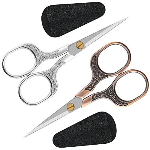embroidery scissors-Glexal 5 Inch Precision Scissors-2 pack,small razor Sharp Blade Shears for craft Crochet sewing school paper cutting… - color: Copper & Silver