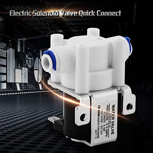 Vipxyc Water Valve, DC 12V Copper Plastic Electric Solenoid Valve Normally Close Purifier Water Valve for Water Filters