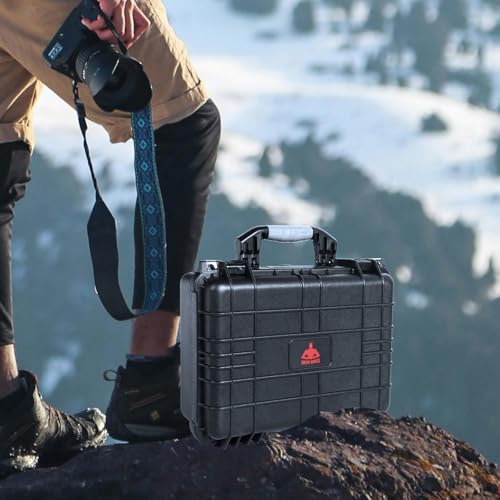Jack Boss Waterproof Hard Camera Case with Pre-cut Foam,Black | Portable Protective Hard Shell Case With Updated Plastic Material,Fit Drones,Camera,Equipments,16x12.8x6.8 Inch - color: BLACK, size: 16x12.8x6.8 in