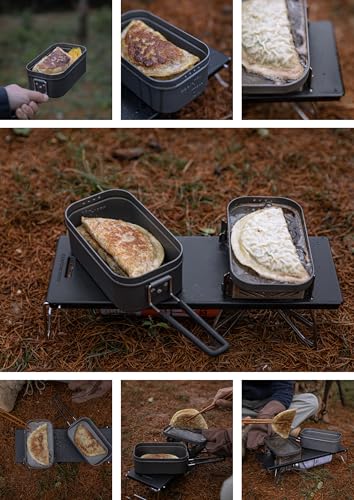CAMPINGMOON Mess Tin Aluminum Camping Cookware Extreme Thick - color: Gray, size: 0.65 Liter