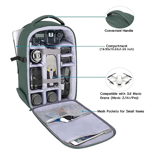 MOSISO Camera Backpack, DSLR/SLR/Mirrorless Photography Camera Bag - color: Emerald Green