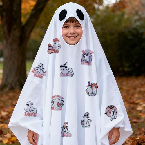 50 Pcs Ghost & Pumpkin Boo Halloween Patches - Cute Embroidered Iron On for Clothes, Hats, Backpacks, Jackets Accessories (50 Pcs) - color: Halloween Ghost & Pumpkin - 50Pcs