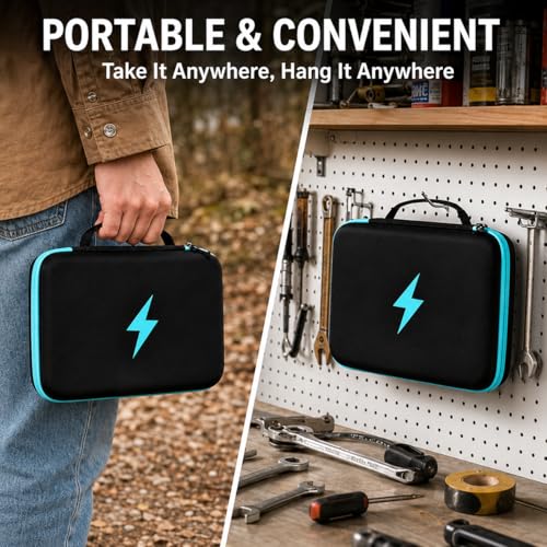 PAIYULE Battery Organizer Storage Case Box with Tester Checker, 220+ Batteries Holder Bag fits for AA AAA AAAA 9V C D Home Garage Container (Fits 220+ Batteries) (Fits 220+ Batteries)