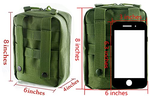 GHFY First Aid Pouch EMT IFAK Medical Pouchs, Tactical MOLLE Utility Empty Pouch (Green) - color: Green