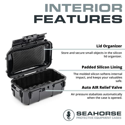 Seahorse 57 Portable Waterproof Dry Box Protective Case - Travel Safe/Mil Spec / IP67 Waterproof/USA Made - for Cameras, Action Cams, Ammunition, Rifle Ammo, Marine (Clear) (SE57CL) - color: Clear