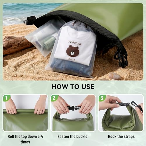 Waterproof Dry Bag, Kayaking Paddle Boarding Floating Backpack 10L - color: Green, size: 10L