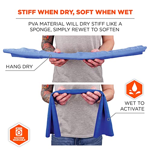Ergodyne Chill Its 6602 Cooling Towel, Long Lasting Cooling Relief, Gray 29.50" x 13.00" | Long Lasting Cooling Relief - color: Gray