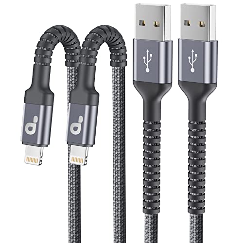 iPhone Charger, [Apple MFi Certified] 2Pack 10FT Long Lightning Cable Nylon Braided Cable iPhone Charger Cord Compatible with iPhone 14 13 12 11 Pro Max XR XS X 8 7 6 Plus iPad and More - color: Grey, size: 10FT, style: USB A to Lightning