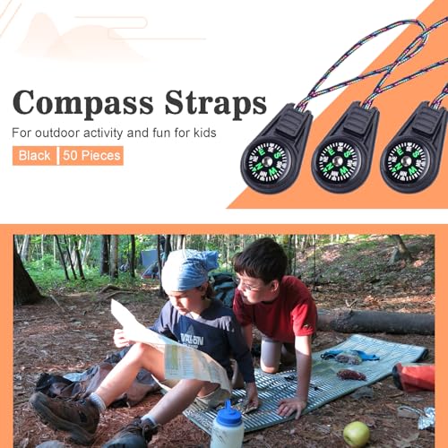 10/25/50/100 Pack Compass for Kids Mini Compasses Bulk Kids Toy Compass for Party Favor/Hiking/Scout Classroom Learning Directions - color: 50PCS Black