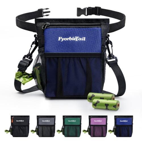 FDog Treat Pouch, 4 Cup Training Bag, Magnetic Closure, 3 Way Wear, Blue - color: Blue